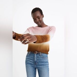 Madewell dip dye cashmere shrunken sweater size M